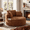 Orange, variant on Eyisean 53.5" Oversized Round Chaise Lounge Chair Indoor, Comfy Corduroy Upholstered Boneless Couch with Pillow, No Assembly Required, Deep Seat Lounge Floor Sofa Chair for Living Room, Apartment