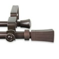 thumbnail image 2 of Central Design Products Steel 0.62" Modern Double Curtain Rod, Brown, 2 of 3