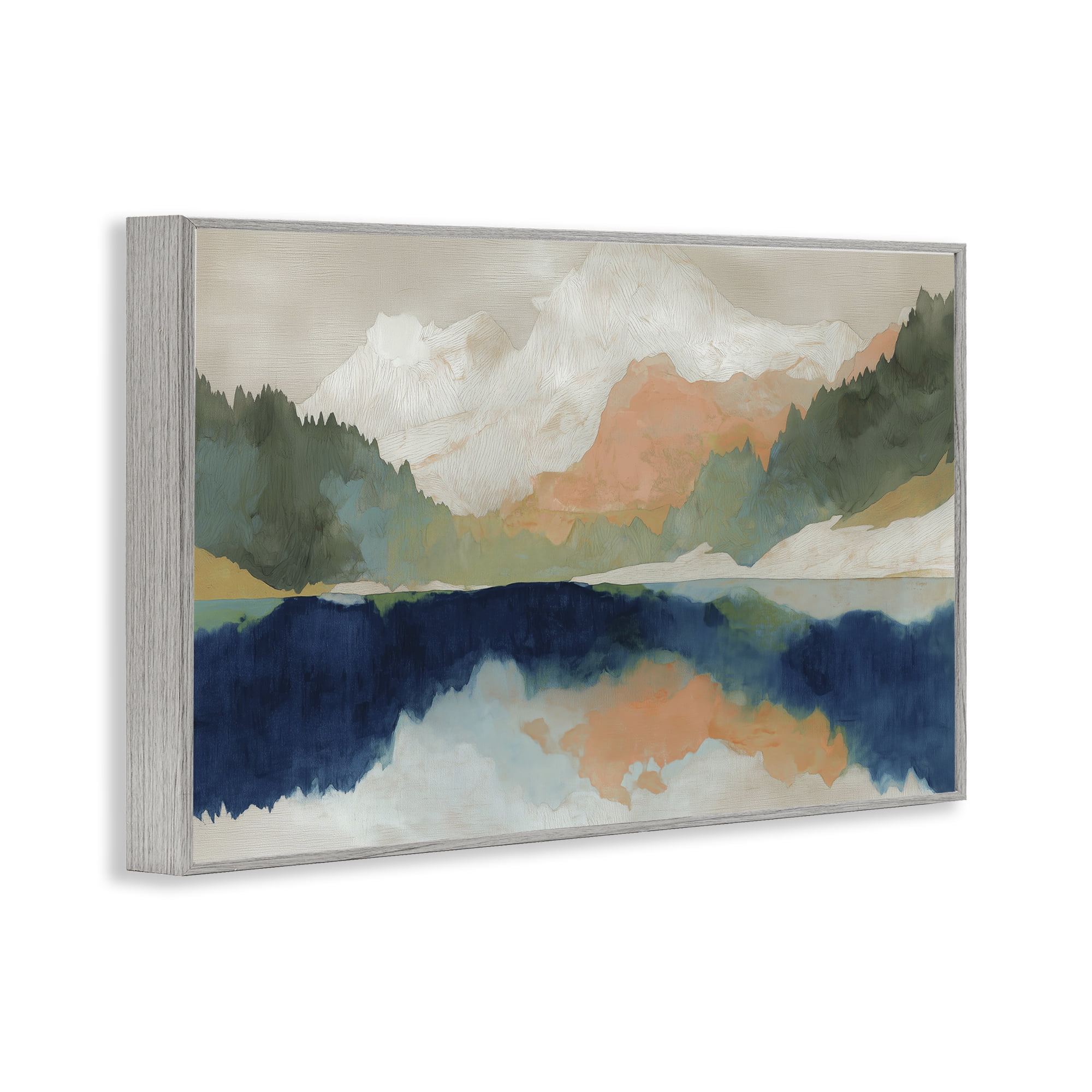 Stupell Industries Alpine Autumn Lake Reflection Gray Framed Giclee Art, design by Chromatic Storm Studio
