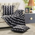 thumbnail image 6 of Home Soft Things Ballys Faux Fur Throw & Throw Pillow Cover Combo - Black - 60" x 80"/20" x 20", 6 of 9
