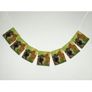 ZKGK A pair of cute fluffy bunny Rabbits Banner Bunting Garland Flag Sign for Home Family Party Decoration