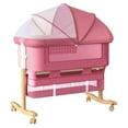 thumbnail image 3 of BEJOLO 4-in-1 Convertible Baby Bassinet: Adjustable Bedside Sleeper with Wheels, Mosquito Net & Breathable Mesh, Storage Basket, and Gentle Rocking Mode, 3 of 10