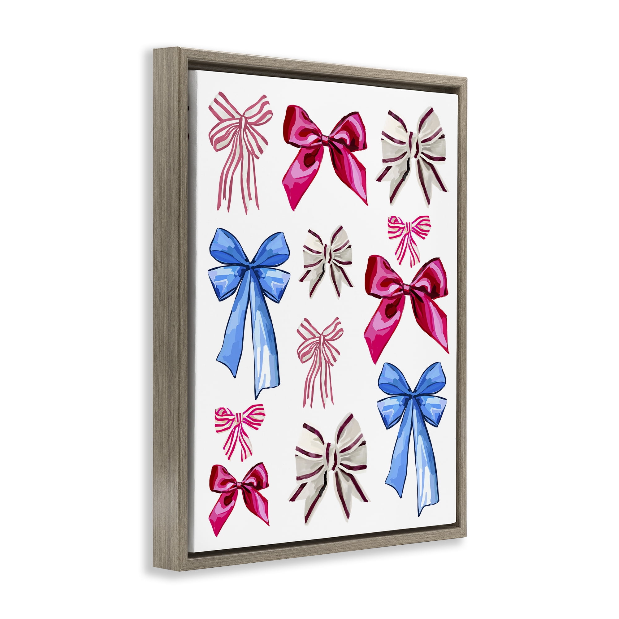 Stupell Industries Varied Fashion Ribbons Beauty & Fashion Painting Brown Floater Framed Art Print Wall Art, 17 x 21