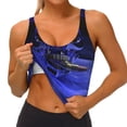 thumbnail image 3 of Fotbe Steel Skull Sujetador Deportivo Largo sin Aros para Mujer con Almohadillas y Soporte Medio, Transpirable y Absorbente, Camiseta Tipo Chaleco o Tank Top-Medium, 3 of 8