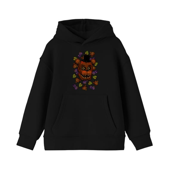 Five Nights at Freddy's Big Freddy Face Boy's Black Sweatshirt-Medium