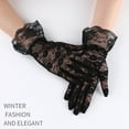thumbnail image 3 of Jygee 1 par de guantes de encaje, hermosos adornos para ropa de mujer, accesorios de moda para vestidos cortos, bodas, disfraces y fiestas, color negro, 3 of 7