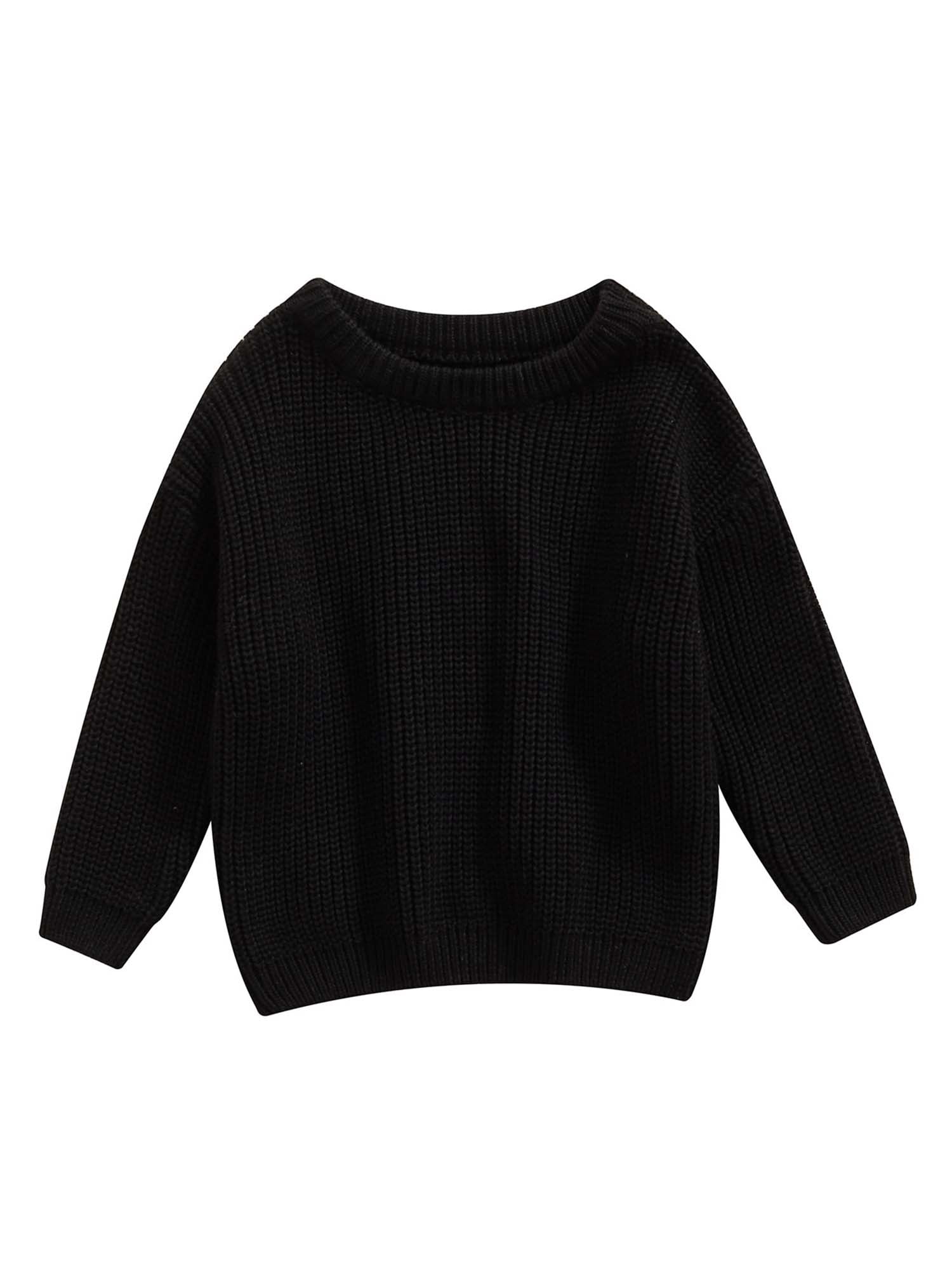 Qtinghua Newborn Baby Girl Boy Knitted Sweater Long Sleeve Pullover