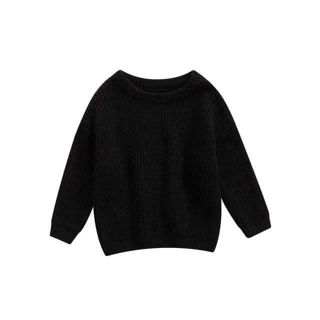 Faithtur Chandail Tricoté Automne Hiver pour Bébés Filles Garçons Couleur Unie Manches Longues Col Rond