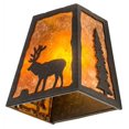 thumbnail image 5 of Meyda 120132 8 in. Lone Stag Wall Sconce, Chestnut & Amber Mica, 5 of 6