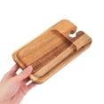 thumbnail image 5 of GOOHOCHY Wooden Tray with Handles for Kitchen Counter Khaki Color Portable Design Wood Material 14.5 x 9.5 inches, 5 of 8