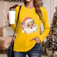 thumbnail image 5 of larppty Christmas Shirt for Women Novelty Pink Santa Xmas Graphic Long Sleeve Holiday Pullover Tops (Yellow, S), 5 of 8