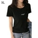 thumbnail image 1 of Camiseta de mujer Camiseta de manga corta con cuello redondo Camiseta estampada con letras, Negro, XL Vogacara AP001571-11B, 1 of 7