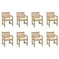 thumbnail image 4 of vidaXL 2x Solid Teak Wood Garden Chair with Multi Color Cushions Lounge Seat, 4 of 28