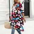 thumbnail image 2 of ZQUUVOU Women's Kimono Swimsuit Coverups Fashion Casual Printed Loose Fit Cardigans Beach Open Front Cover Up for Swimwear Red, 2 of 9