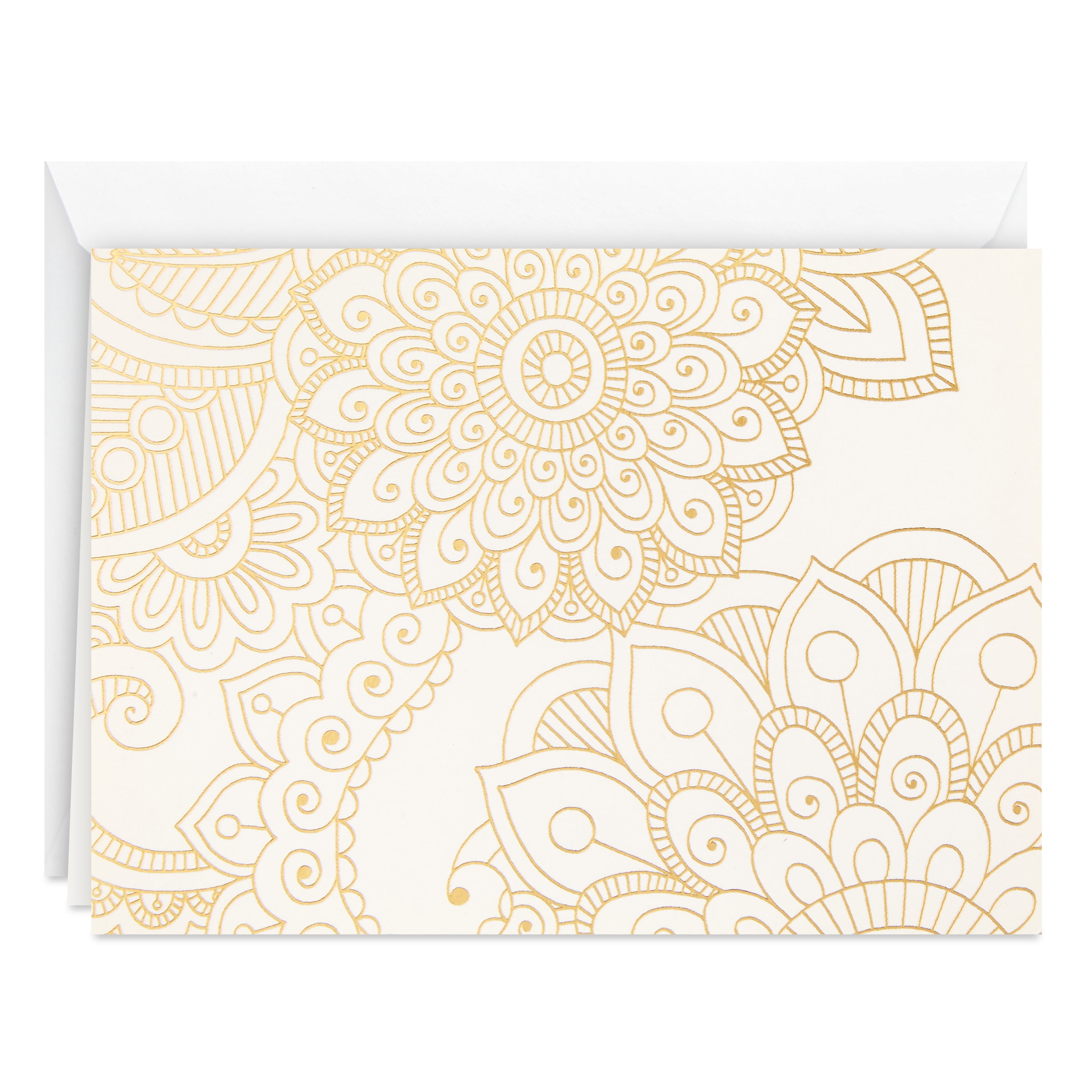 Hallmark Blank Note Cards, Gold Mandalas, 12 ct.