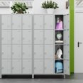 thumbnail image 5 of GangMei 12 Doors Metal Storage Locker Cabinet for Employees, Storage Locker for School Office Gym Bedroom, Industrial Steel Storage Locker with 12 Hooks, Assembly Required(Light Gray), 5 of 9