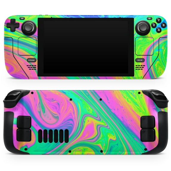 Design Skinz - Compatible with Steam Deck - Skin Decal Protective Scratch-Resistant Removable Vinyl Wrap Cover - Neon Color Fushion V3
