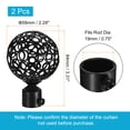 thumbnail image 2 of Uxcell 2Pack Iron Decorative Curtain Rod Finials Drapery Rail Head Fits Dia. 19mm (Black), 2 of 6