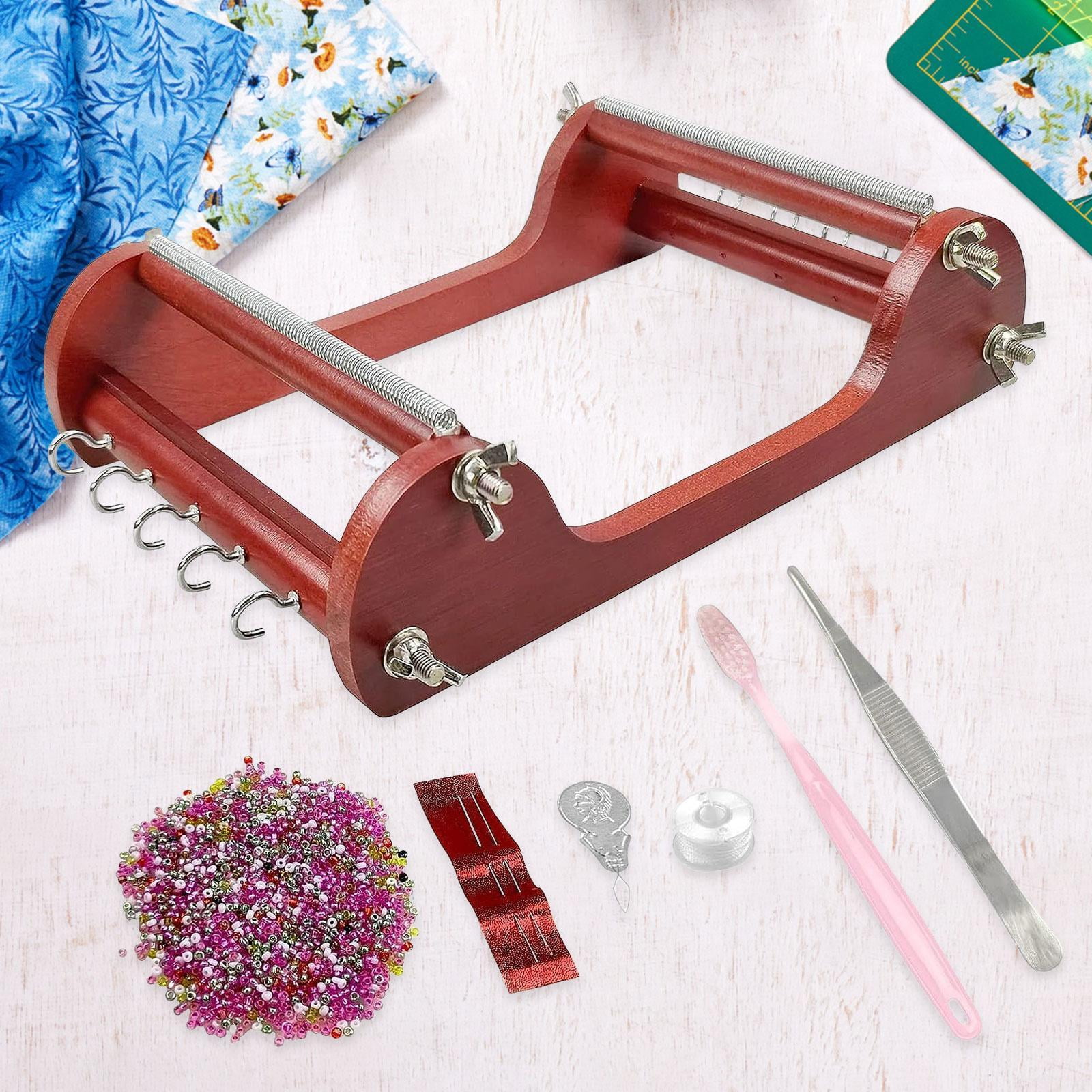 perfeclan Wood Beading Loom Kits for Beginners Beading Supplies Gifts with Beads Wood Bead Loom Set Jewelry Making for Handmade Earring