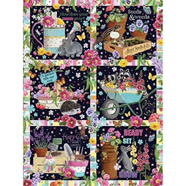 bits and pieces 500 piece jigsaw puzzle for adults garden quilt