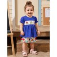 thumbnail image 4 of Cenuakty Toddler Girls Back to School Outfit Embroidery Short Sleeves T-Shirt and Side Bows Elastic Shorts Set, 4 of 9