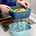 thumbnail image 3 of sruoe Draining Basket, 2 In 1 Container with Draining Basket, Fruit Vegetable Wash Basket, Kitchen Double Layered Drain Basket Bowl Washing Colander, Basket for Hosehold, Living Room, Plastic, 3 of 5