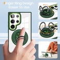 thumbnail image 7 of Allytech Crystal Clear Case for Samsung Galaxy S23 Ultra with 360° Rotatable Ring Holder Kickstand, [Compatible with MagSafe] Soft Bumper + Hard PC Hybrid Protective [Non-Yellowing] Case, Green, 7 of 7