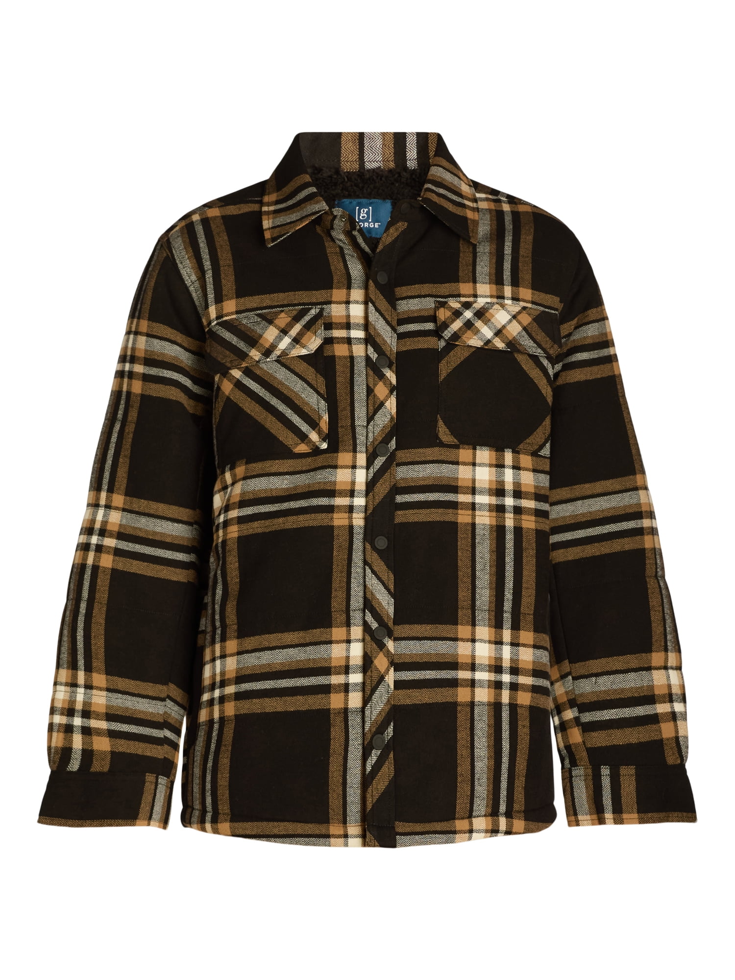 Lands end men's fleece lined flannel shirt best sale