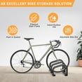 thumbnail image 4 of Bike Storage Rack for Garage, 3 Bikes Floor Bike Stand, Bicycle Parking Stand Rack for Indoor/Outdoor, Fit 22-28" Wheel Tire Width 2.1", 4 of 13