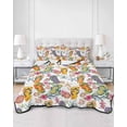 thumbnail image 2 of Full Size Quilt Bedding Set, Nautical Coastal Reversible Summer Quilt 3 Pieces, Watercolor Ocean Slippers Starfish Coral Shell Lightweight Bedspreads Coverlets with 2 Pillow Shams for All Seasons, 2 of 5