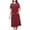 Wine, variant on Women's Zip Front Nightgown Colour Block Housecoat with Pockets Midi Sleep Dress Loungewear Robes Wine XXL