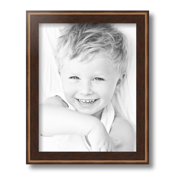 ArtToFrames 10x13 Inch Contrast Walnut Picture Frame, This Brown Wood Poster Frame is Great for Your Art or Photos, Comes with Regular Glass (4932)