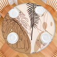 thumbnail image 2 of Brown Boho Plant Pattern Round Fitted Tablecloth with Elastic Edge,Dining Table Cover Waterproof,Outdoor Round Tablecloth for Camping,Dining,Indoor and Outdoor, 2 of 7