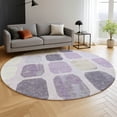 thumbnail image 6 of Addison Rugs Mayfield Premium Machine Washable Transitional Geometric Lavender Round Rug, 8' x 8', 6 of 6