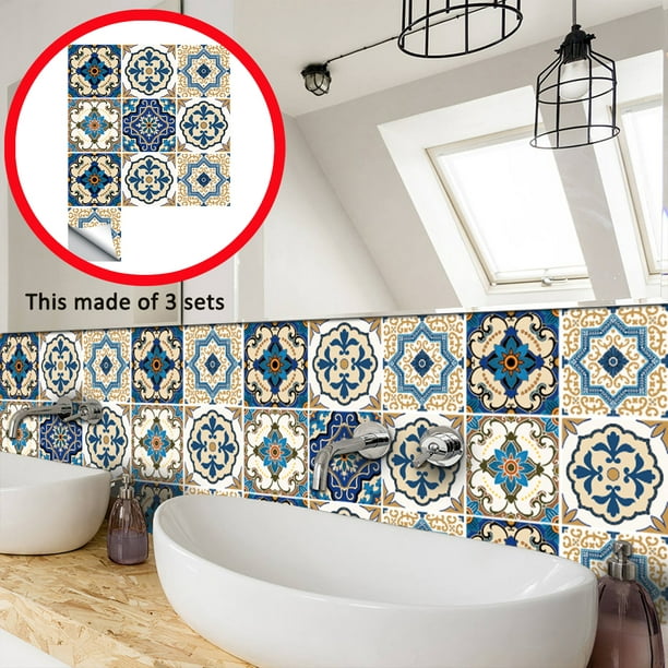 Ukap Moroccan Decorative Tile Stickers, Vinyl Flooring Backsplash