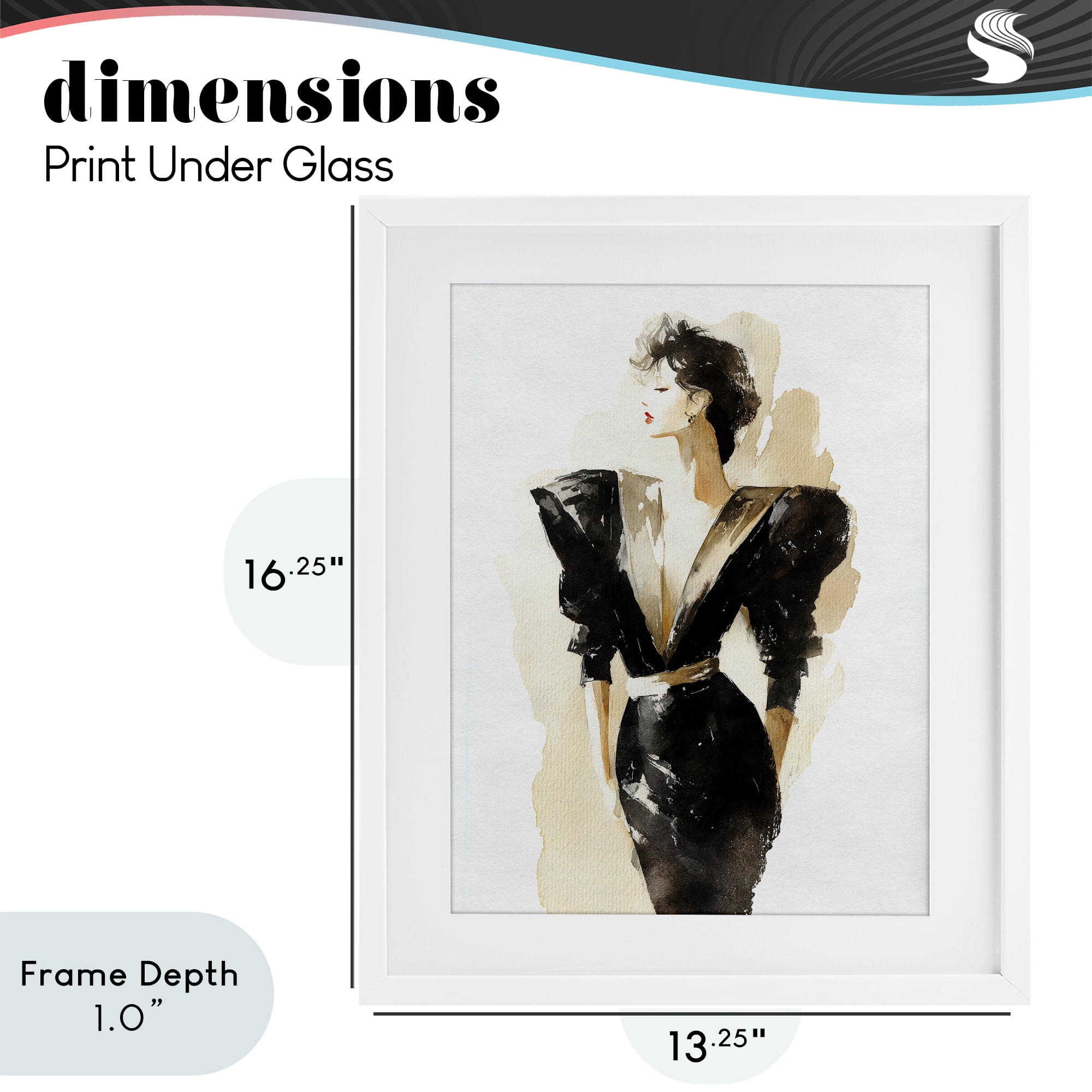 Stupell Industries Timeless Velvet Attitude White Framed Print Under Glass, design by Svetlana Aleynikova