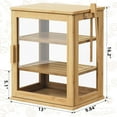 thumbnail image 3 of Bamboo Bread Box for Kitchen Countertop, Large 3 Layers Bread Storage Container for Homemade Bread with Window, Farmhouse Breadbox Organizer for Kitchen, Cabinet, Pantry (Natural, Meduim), 3 of 16