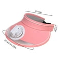 thumbnail image 2 of RoamHome Translucent Sun Visor Hat with Mini Fan Rechargeable, 360 Degree Rotating, Summer Big Eaves Outdoor Cool Hat for Outdoor Hiking Fishing Camping (Pink), 2 of 9