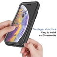 thumbnail image 2 of Compatible with iPhone X/XS Case, Dustproof Shockproof Case with Built-in Screen Protector, Bumper Frame Heavy Duty Full Body Protective Cover for iPhone X/XS, Purple, 2 of 6