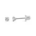 thumbnail image 3 of Tilo Jewelry 14K White Gold .15 Carat Solitaire Round Diamond Stud Post Earrings with Secure Screw-backs | 2.7mm | Lab Grown Diamond Earrings | Women, Men, Unisex, 3 of 13