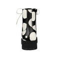 thumbnail image 2 of BLISSFUL STEP Women's Platform Lace Up Polka Dots Printing Combat Boots Black White 8.5, 2 of 6