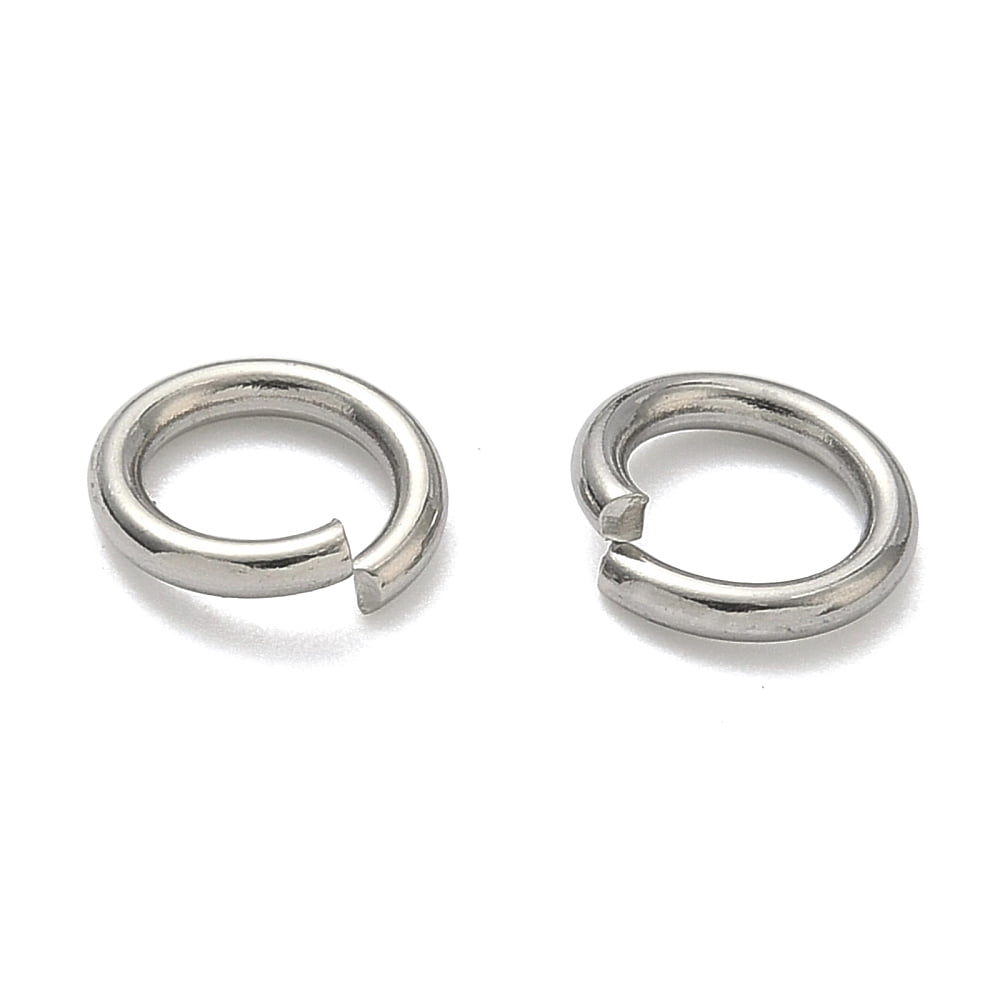 Resistant 304 Stainless Steel Open Jump Rings Stainless Steel Color 9x1.5mm Inner Diameter: 6mm