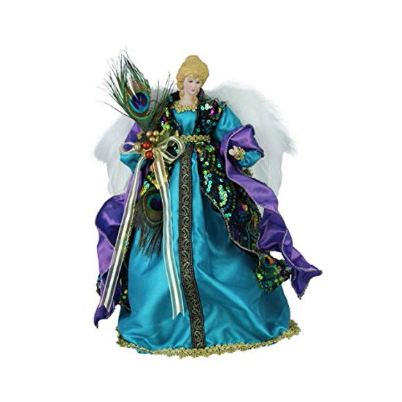Windy Hill Collection 14" Inch Standing Stunning Sequin Angel Christmas Tree Topper or Table Top 148550