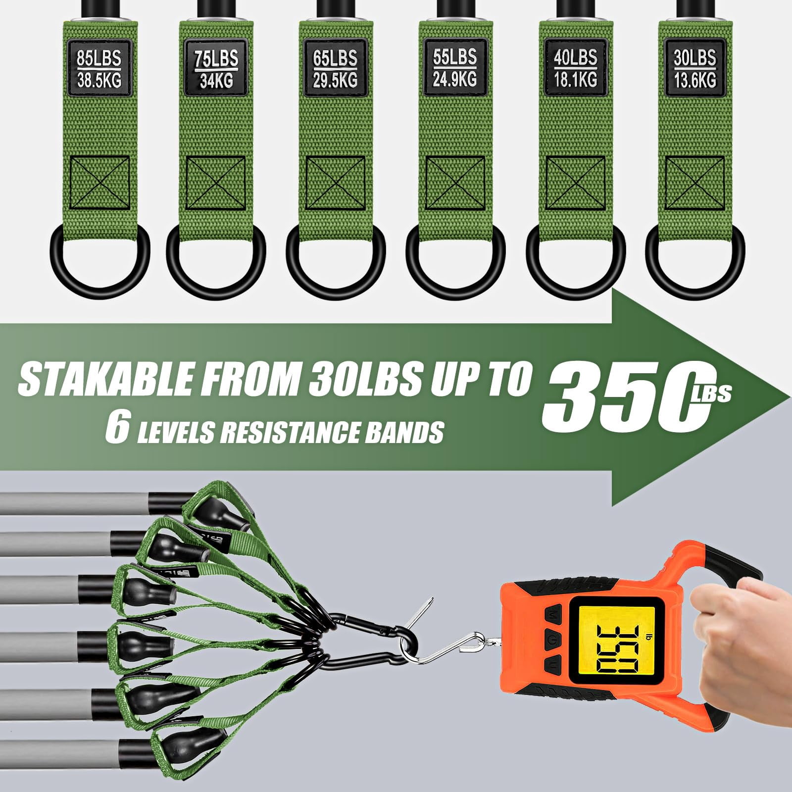 Heavy Resistance Bands for Working Out, 350lbs/450lbs Exercise Bands with Handles, Workout Bands Set for Men, Fitness Weight Bands for Muscle Strength Training,Stretching,Slim,Home Gym Equipment