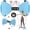 Blue, variant on Waist Twister Machine, Silent Ab Toner Machine with LED Screen, Core Workout Board for Women, Home Gym Equipment for Hourglass Figure & Love Handle Reduction