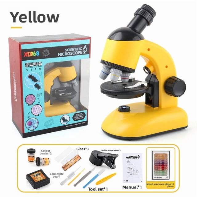 Free Shipping Children's Microscope Science Experiment Toy Portable Elementary School Student Microscope Specimen Educational Toy