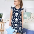 thumbnail image 4 of Vsdgher Chemise de Nuit Flèche Blanche Crâne pour Filles Manches Courtes à Volants Robe de Nuit Pyjama pour Fête Pyjama-TG, 4 of 6