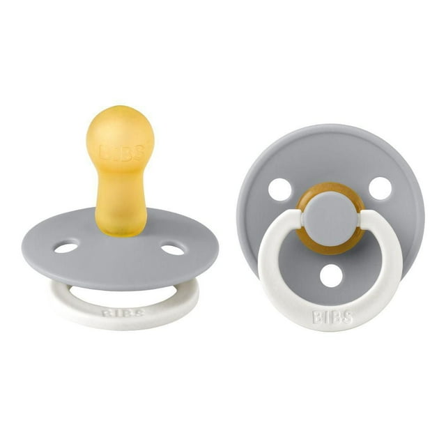 BIBS Pacifiers | Natural Rubber Baby Pacifier | Set of 2 BPA-Free Soothers | Made in Denmark | Size 0-6 Months