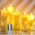 thumbnail image 1 of Bougie Led Avec Guirlande Lumineuse Intgre, 5 Bougies Led Avec Tlcommande 10 Boutons, Función Minuterie 24 Heures, Flammes Dansantes, Cire Vrita, 1 of 4