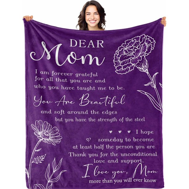 LHSHID Mom Gifts Blanket Gifts for Mom Funny Birthday Gift for Mom Mother Birthday Gift Gifts for Mom Who Have Everything from Daughter Son Best Mom Mother Ever Gifts Throw Blankets 60"x80"